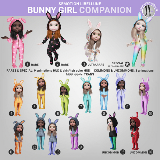 SEmotion Libellune Bunny Girl Companion COMMON 12