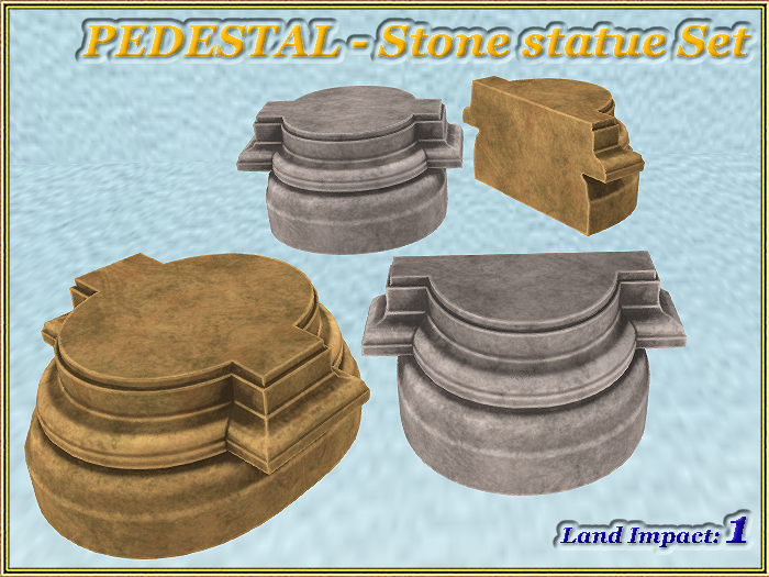 PEDESTAL - Stone statue Set (1 LI) (Full perm)