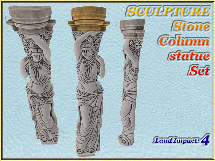 SCULPTURE - Stone Column statue Set (4 LI) (Full perm)