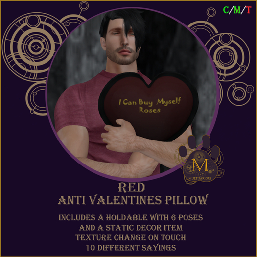 *M* Antivalentine Pillow Red