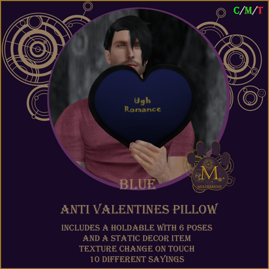 *M* Antivalentine Pillow Blue