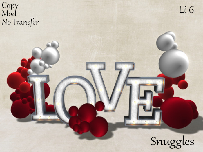 Love Sign with Balloons [red & white] By Snuggles