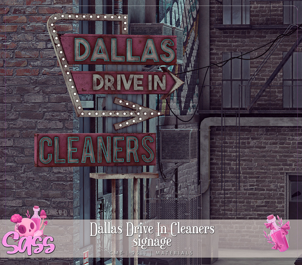 Sass [HD] Dallas Drive In Cleaners Signage