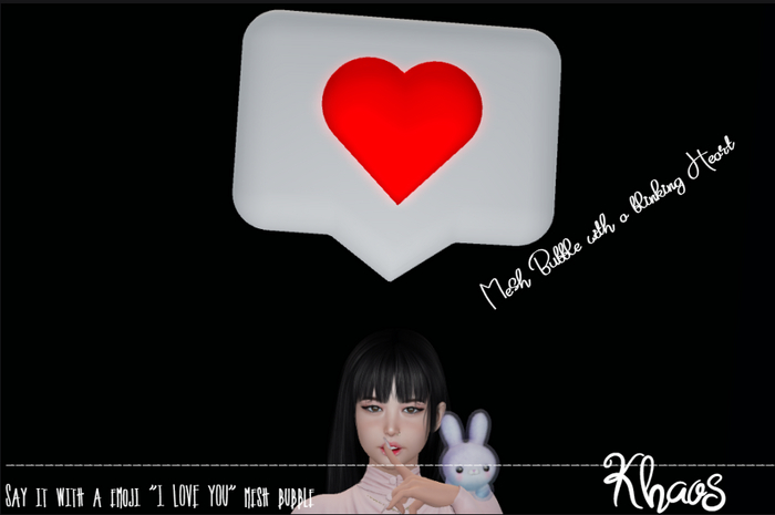 Khaos's say it with emojis "i LOVE u Bubble" blinking  heart