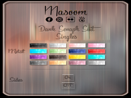 Second Life Marketplace - [[ Masoom ]] Dark Seraph Suit Nude - Ebody
