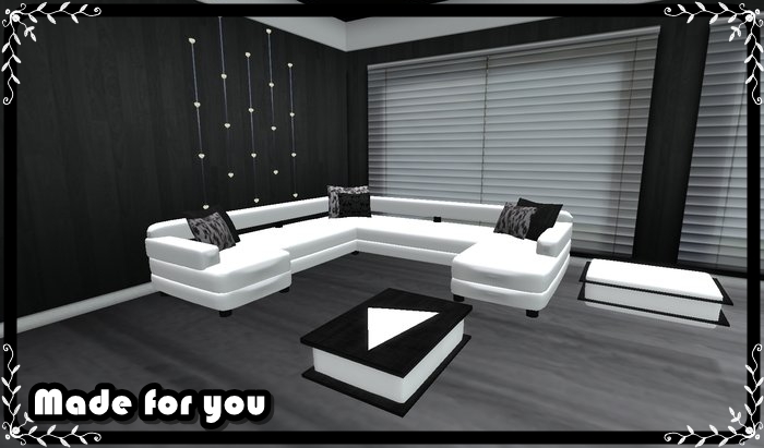 Black and white couch set
