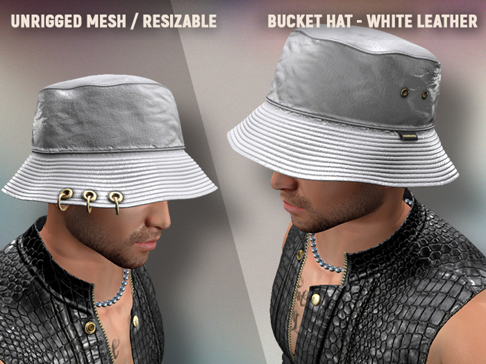 [7/11] Bucket Hat - White Leather