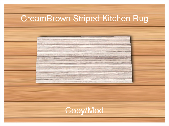 *CC* Cream/Brown Striped Kitchen Rug 