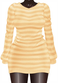 Kaithleen's Striped Woolen Dress - Yellow