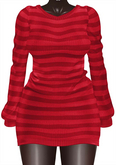 Kaithleen's Striped Woolen Dress - Red