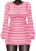 Kaithleen's Striped Woolen Dress - Pink