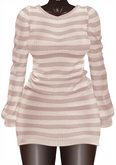 Kaithleen's Striped Woolen Dress - Nude