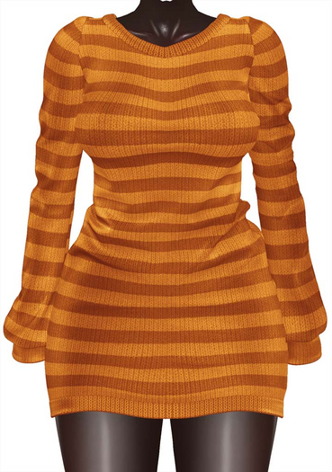Kaithleen's Striped Woolen Dress - Mustard