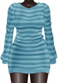 Kaithleen's Striped Woolen Dress - Mint