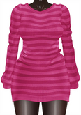 Kaithleen's Striped Woolen Dress - Lipstick