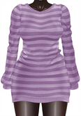 Kaithleen's Striped Woolen Dress - Lavender