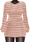 Kaithleen's Striped Woolen Dress - Cappuccino