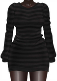 Kaithleen's Striped Woolen Dress - Black