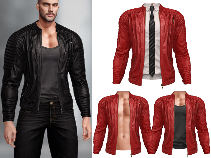 BRON - Jason Leather Jacket - Red 