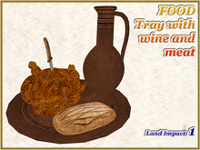 FOOD - Tray with wine and meat (1 LI) (Full perm)