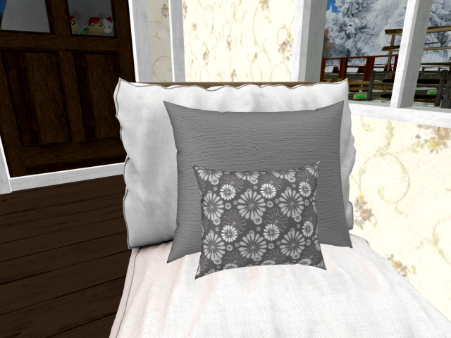 Grey Floral Pillow