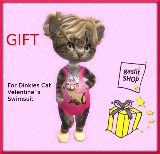 Gift - Dinkies Valentine`s Swimsuit Pink & Surprise Color