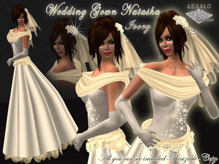 Wedding Gown Natasha -Ivory * SPECIAL PRICE Dedalo Creations Promo *