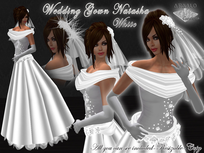 Wedding Gown Natasha - White * SPECIAL PRICE Dedalo Creations Promo * 