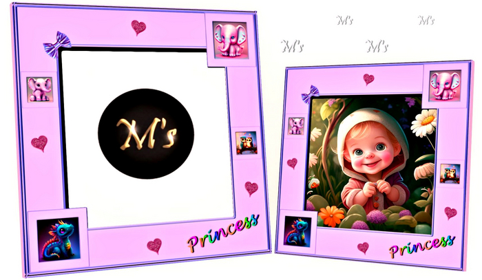 M's  -  Photo frame - /child/ - pink decorated