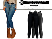 Addams - Addison - Jeans & Leather Pants with Belt #30