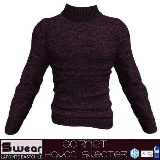 L&B Swear Havoc Sweater - Garnet Ribbed Knit
