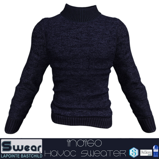 L&B Swear Havoc Sweater - Indigo Ribbed Knit
