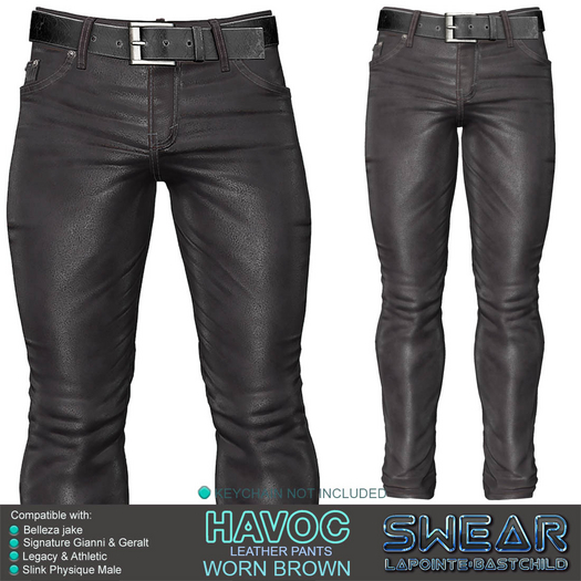 Leather Pants Havoc WORN BROWN