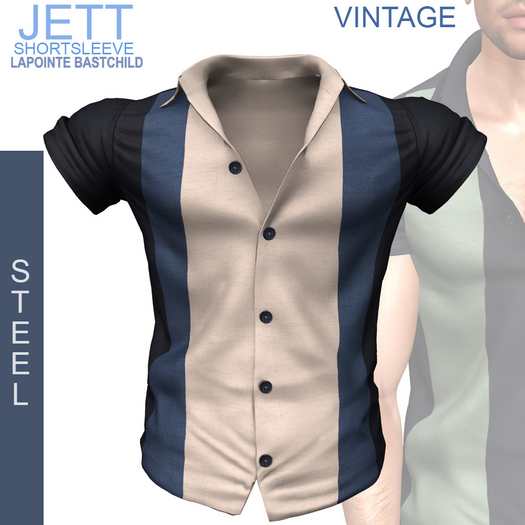 L&B Mens - Short Sleeve Shirt - Jett Vintage Steel - Legacy / Gianni / Jake / Geralt / Slink / Aesthetic