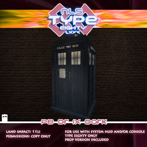 TARDIS Exterior - Police Box Dr9 Dark - Type 80