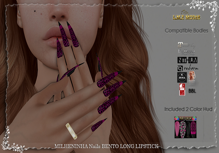 {L.M.E}MILHENINHA Nails BENTO LONG LIPSTICK#44