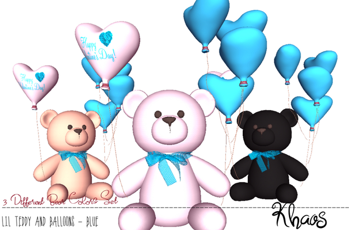 Khaos's Lil Teddy & Balloons "HAPPY VDAY BLUE"