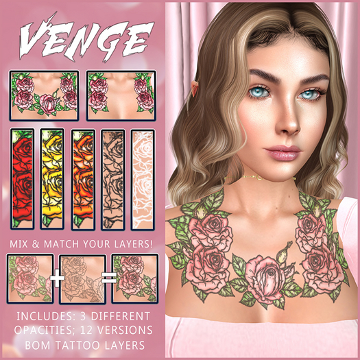 VENGE -BOM- 'Midsummer Rose' Chest Tattoo *Add Me*