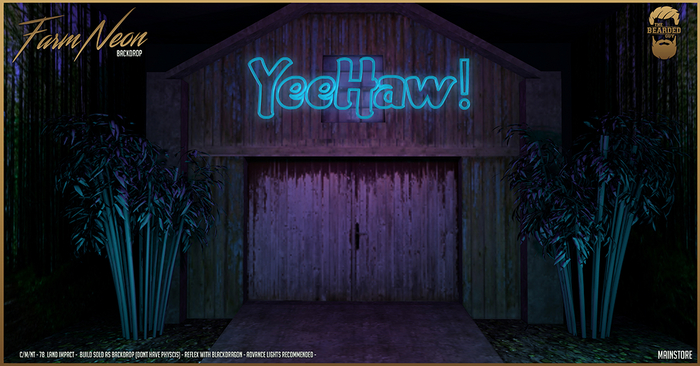 Farm Neon Backdrop - The Bearded Guy