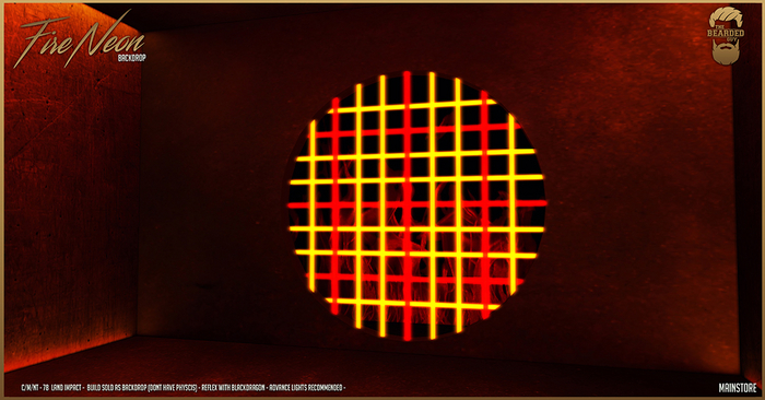 Fire Neon Backdrop - The Bearded Guy