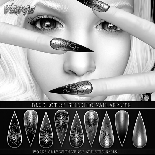 VENGE -  'Blue Lotus'  Stiletto Nail Applier  DEMO