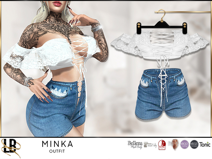 LB - Minka Off Shoulder Outfit White *PROMO*
