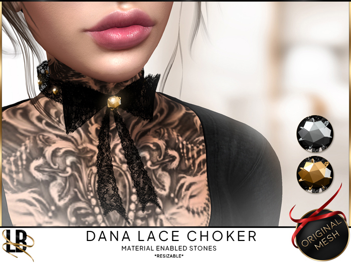 LB - Dana Lace Choker GIFT *MATERIAL ENABLED STUDS*