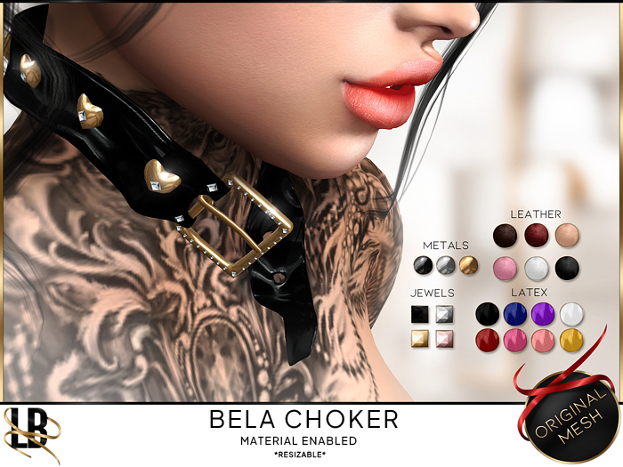 LB - Bela Belt Choker (2 VERSIONS: LEATHER / LATEX)