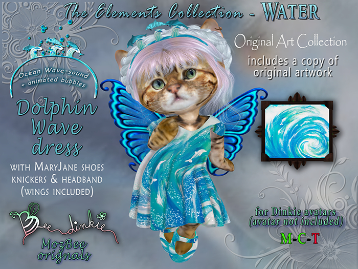 {BD} Dolphin Wave Dress-Elemental Collection-WATER