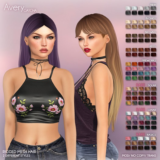 /Wasabi Pills/ Avery Mesh Hair - Style 1 - Lunar Ombre RARE