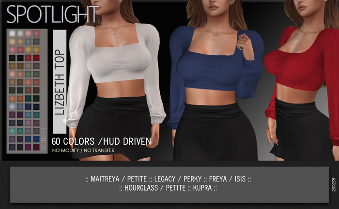 SPOTLIGHT - LIZBETH TOP (DEMO Available In-World) 