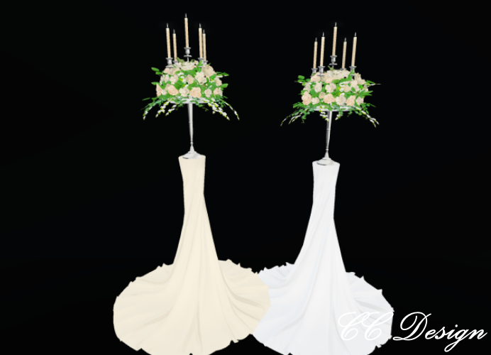 *CC* Wedding Pillar With Candle Blanchedalmond