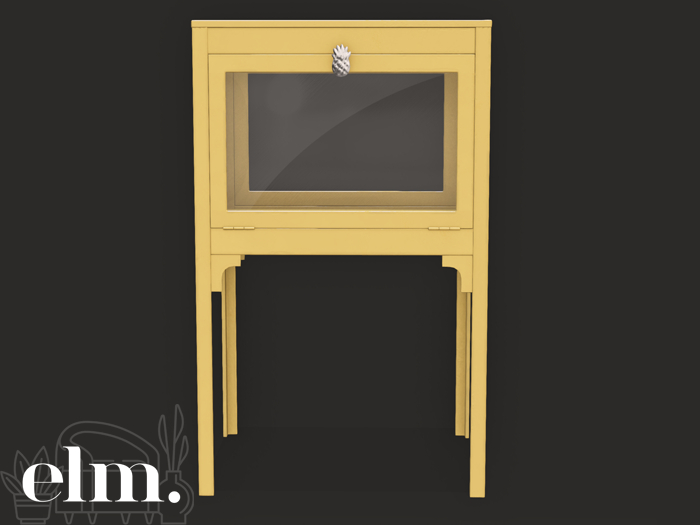 Elm. Laila Display Cabinet [Yellow]
