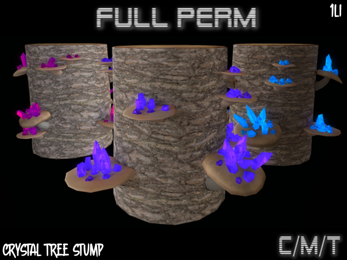Second Life Marketplace - [FP] Crystal Tree Stump FULL PERM 1LI